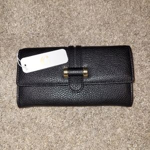 NWT Charming Charlie Black Snap Wallet